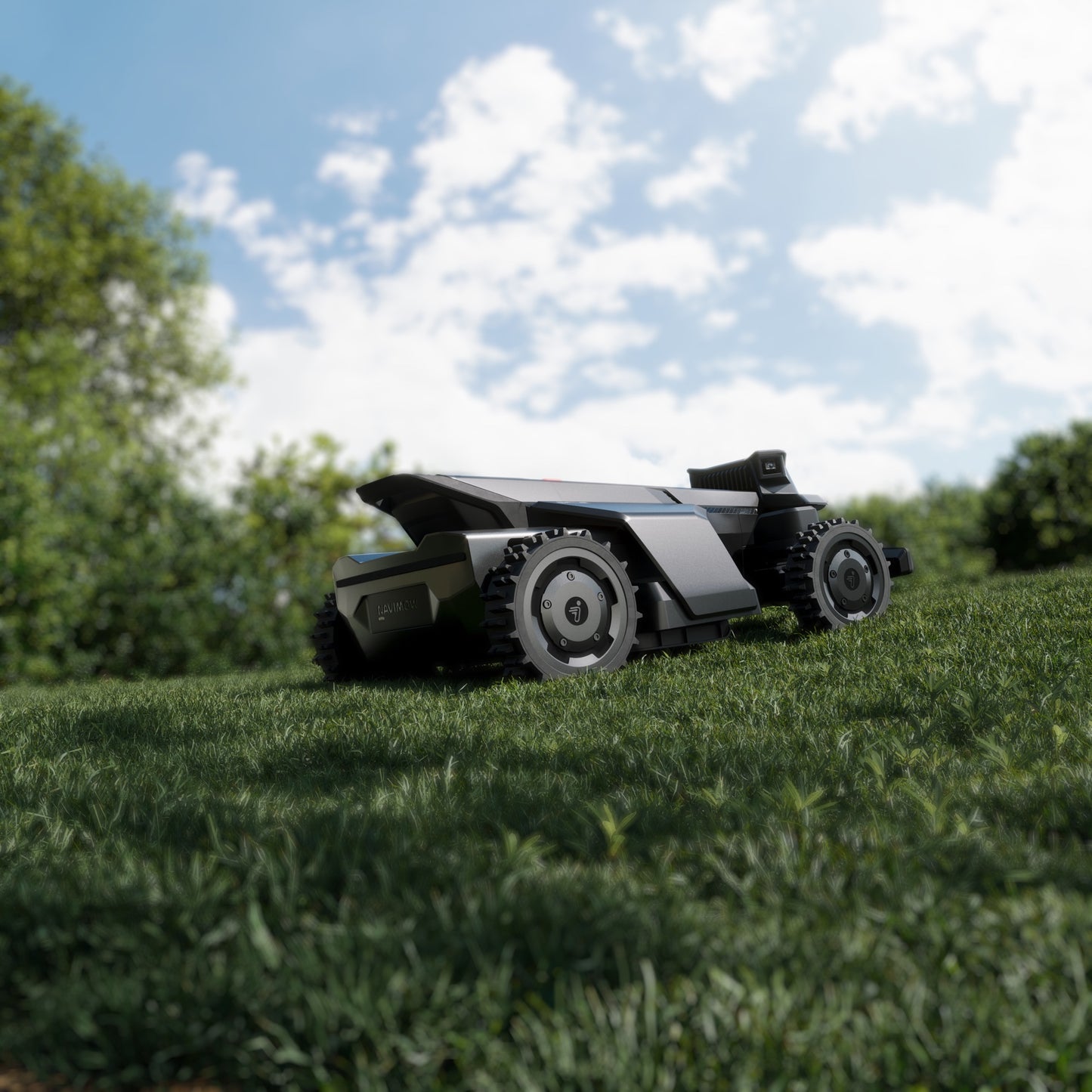 Navimow X420E: grove hjul og firehjulsdrift gir godt grep