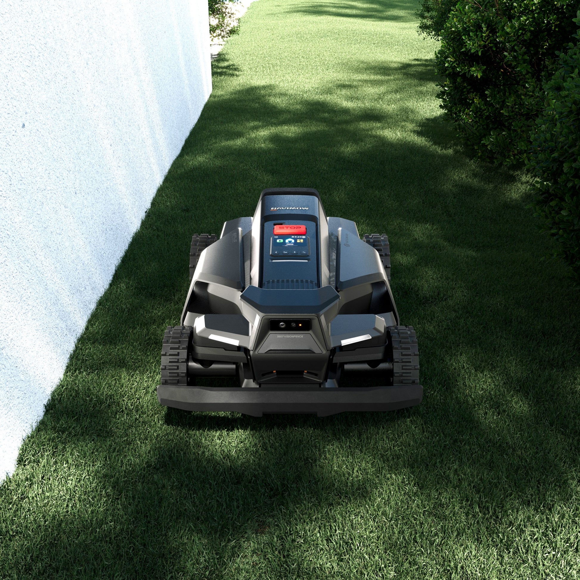 Navimow X420E klipper smal passasje mellom vegg og hekk