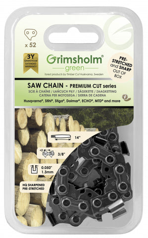 Sagkjede 14" 3/8" 52 DL Grimsholm Premium Cut 0,050"/1,3 mm